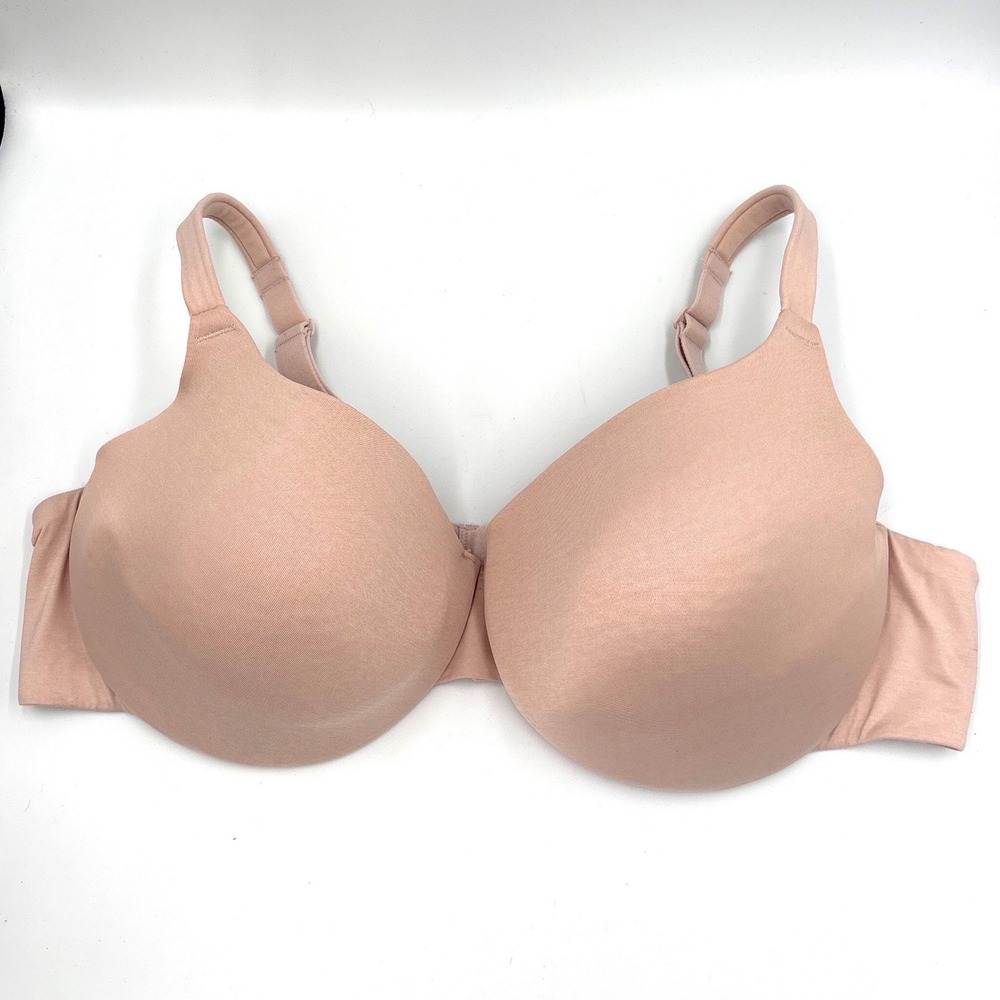 Cacique True Embrace T-Shirt Bra 44DD Pink Nude Underwire Lightly Lined Full Cup